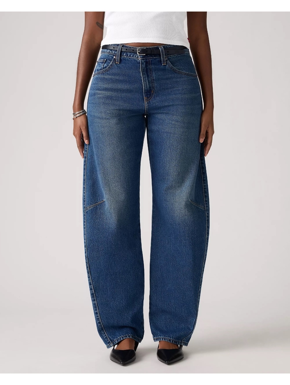 Levi’s Premium Baggy Dad Barrel Jeans Women 25x32 Dark Wash NWT 100% Cotton